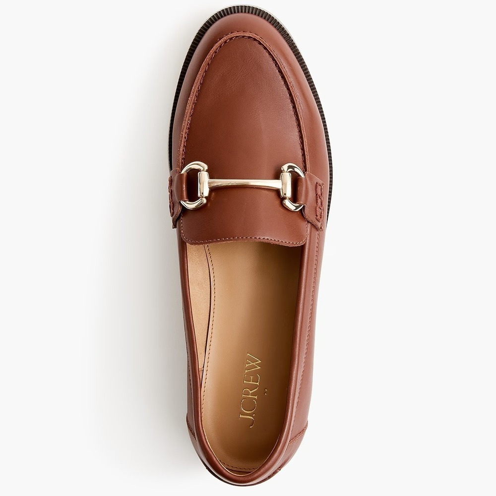 J. Crew Brown Leather Horsebit Loafers - Picture 2 of 13